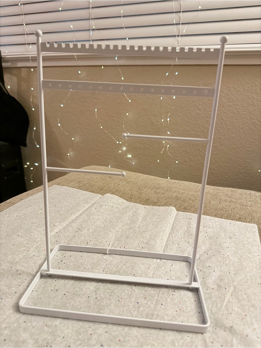 White Metal Necklace/Bracelets/Earrings Display Stand, Jewelry Organizer Rack